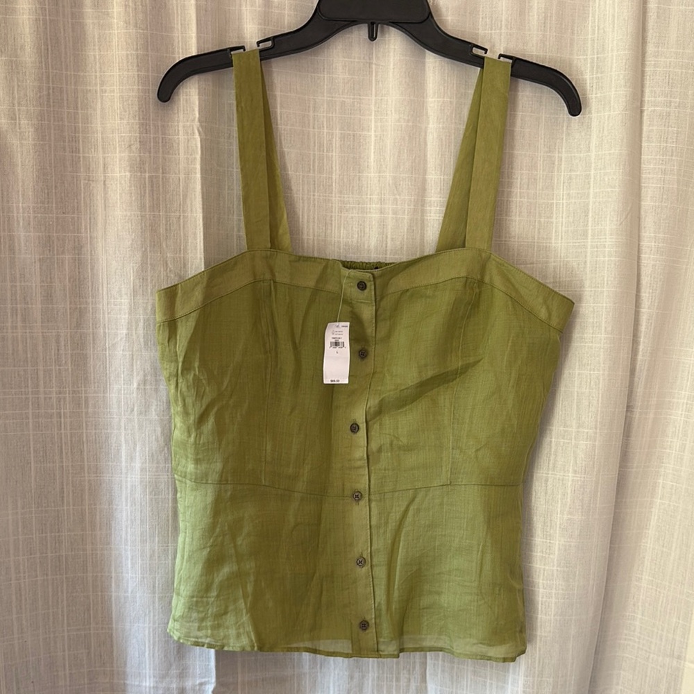 Banana Republic Green Sleeveless Bustier Tank Top